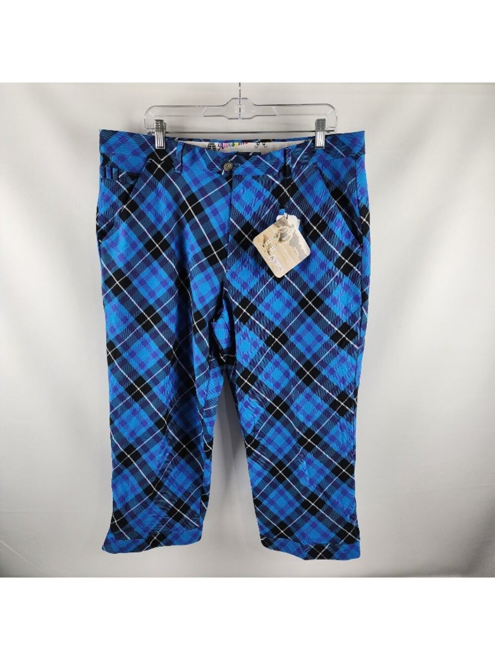 Royal & Awesome Pants Mens 38x22 Blue Plaid Plaid Knickers Tartan NWT